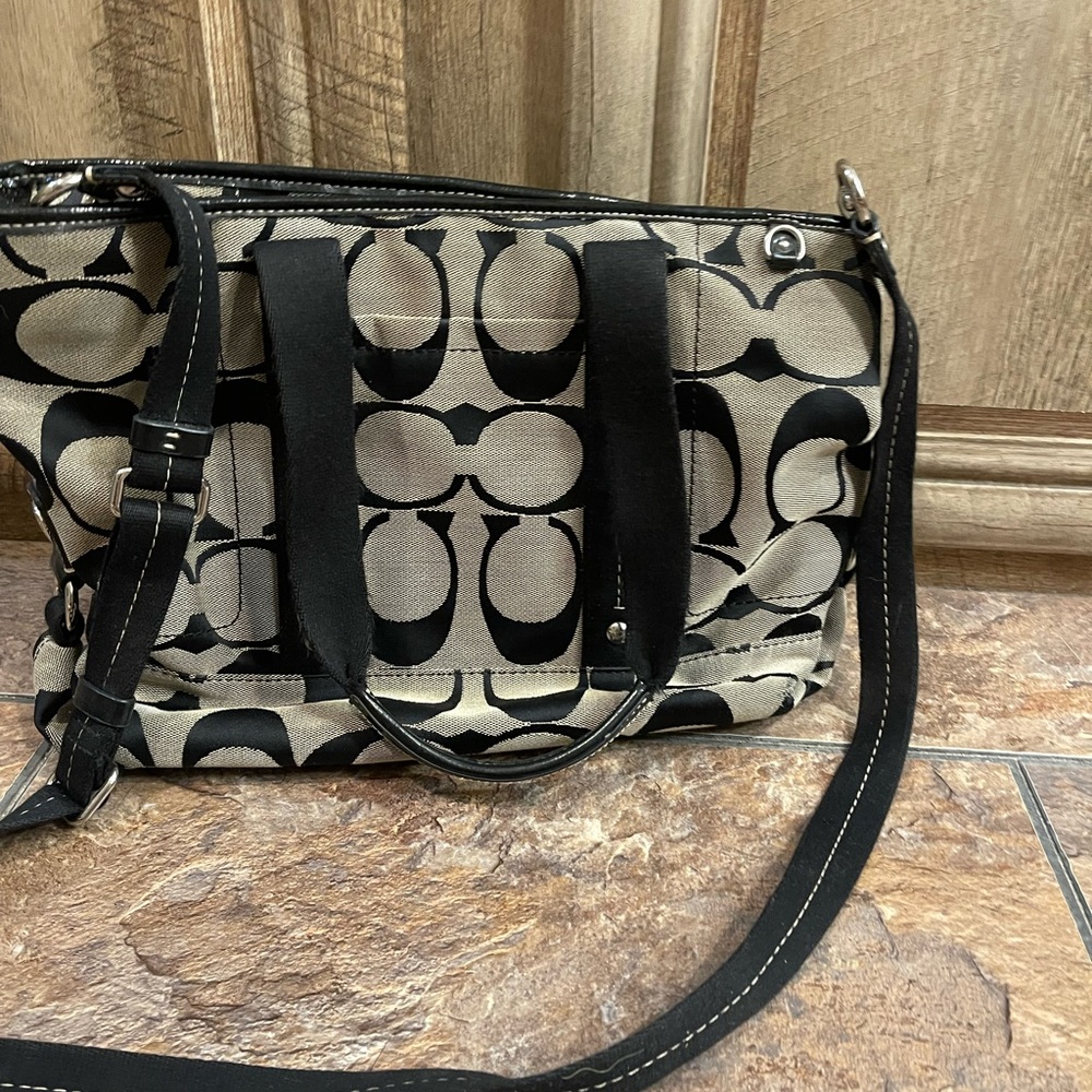 Coach Black and Tan Shoulder Bag